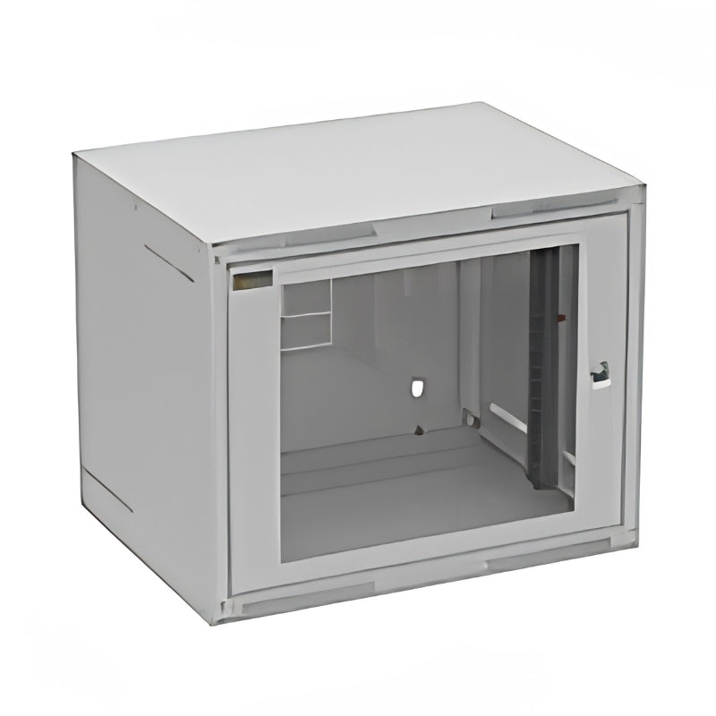 Шкаф стенен GrandN 9U Сив RAL 7035 стъклена врата - Solarix GrandN...