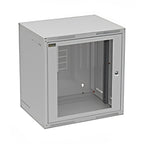 Шкаф стенен GrandN 12U Сив RAL 7035 стъклена врата - Solarix GrandN...