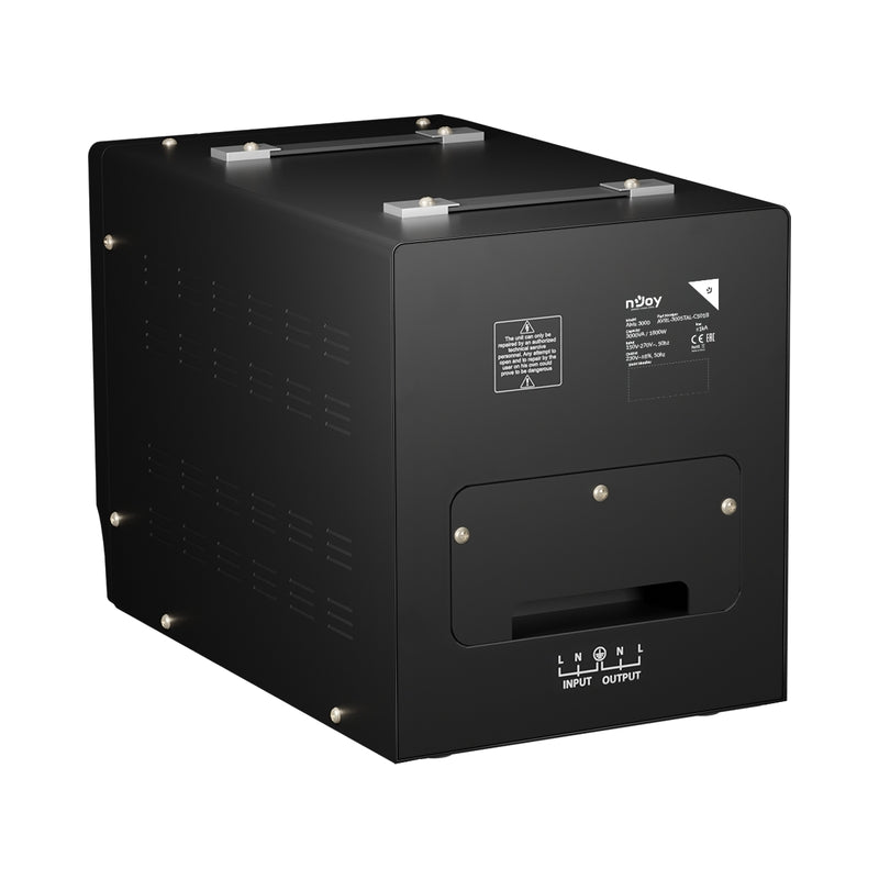 Стабилизатор на напрежение 3000VA/1800W с delay-time функция 3 минути или 10 секунди; 5x клеми за свързване - NJOY Alvis 3000