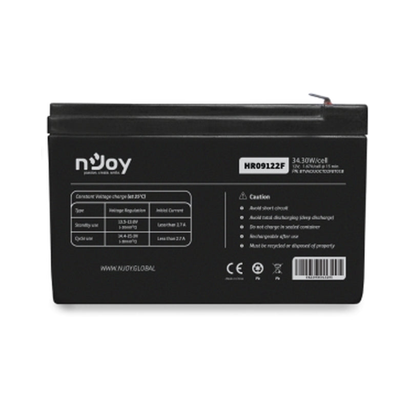 Батерия 12V 3430W/cell - 9Ah HR Бързоразрядна F2 конектор Тип VRLA - NJOY HR09122F