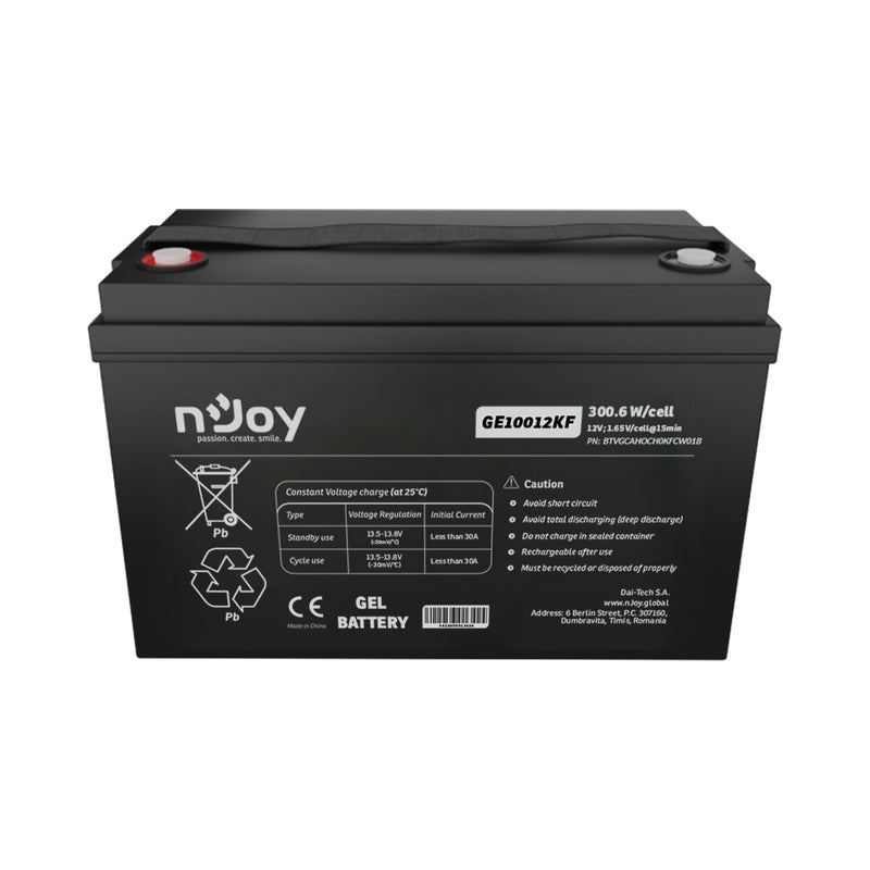 Батерия 12V 300,6 W/cell - 100Ah Тип VRLA без поддръжка Т11(M8) - NJOY GE10012KF