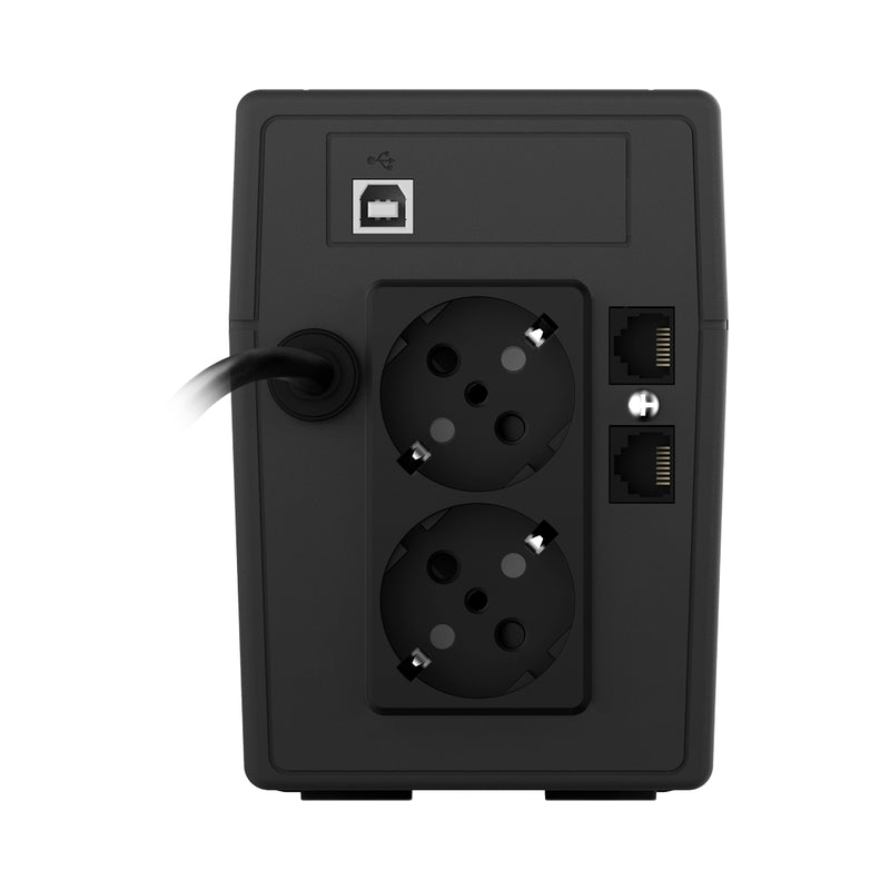 UPS 800VA/480W, Line Interactive, Tower, Микропроцесорно управление, LCD дисплей,
Симулирана синусоида - NJOY Cadu 850