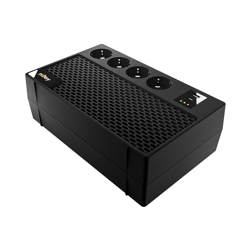 UPS 650VA/360W, Line Interactive LED индикация, Симулирана синусоида, AVR - автоматично регули - NJOY Renton 650 PLUS