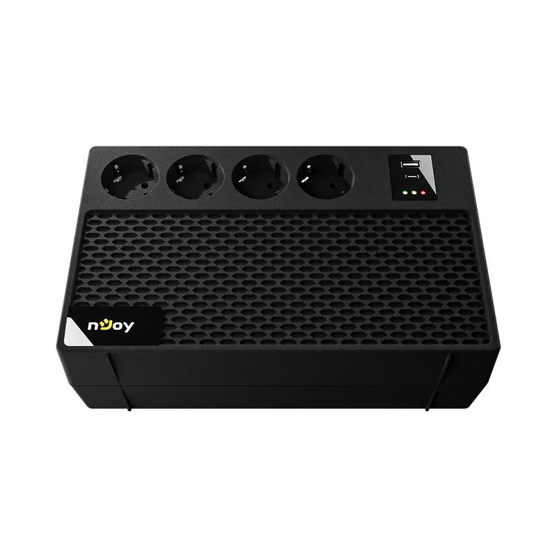 UPS 650VA/360W, Line Interactive LED индикация, Симулирана синусоида, AVR - автоматично регули - NJOY Renton 650 PLUS