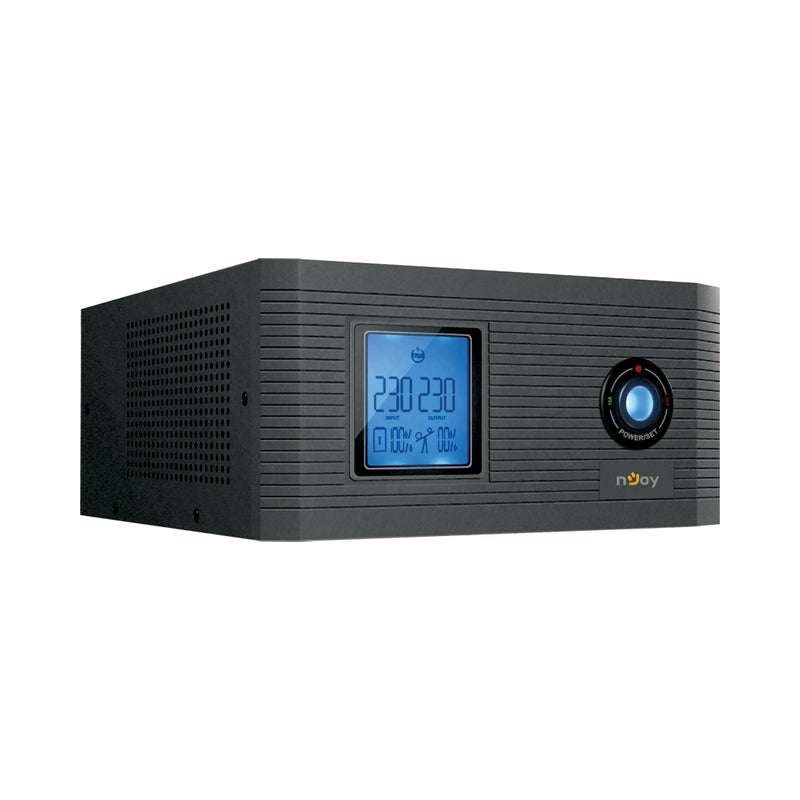 UPS 600VA/500W, Line Interactive , Подходящ за резервиране на помпи за отоплителни инсталации, без вградени батерии, поддържа 12V акумулатори от 40Ah до 200Ah - NJOY Aira 600