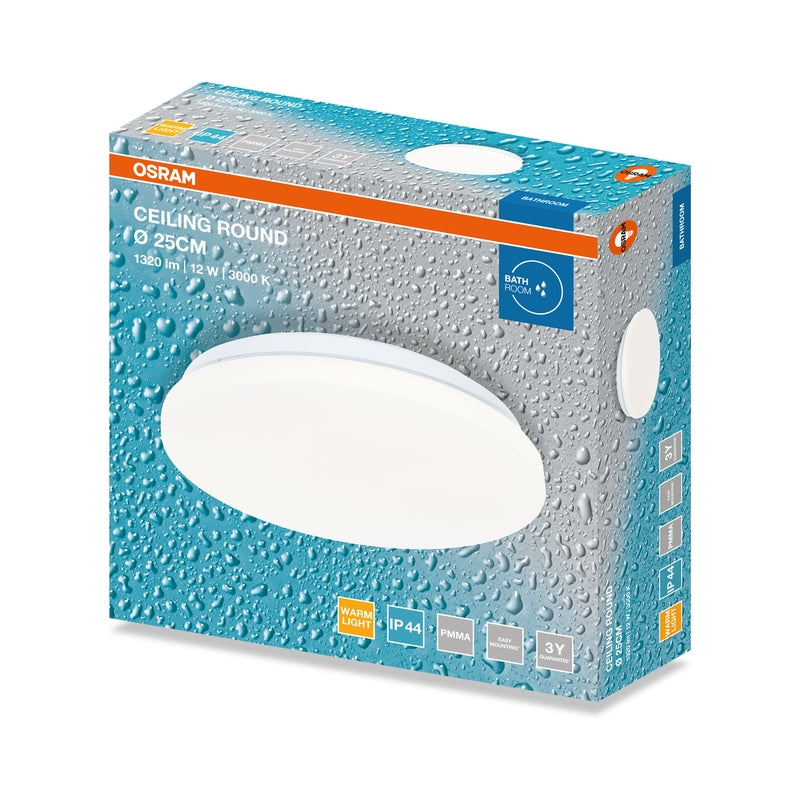 LED Плафон 12W 960lm 3000K IP44 - OSRAM CEILING ROUND LED647253