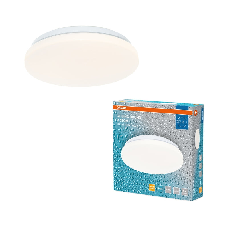 LED Плафон 12W 960lm 3000K IP44 - OSRAM CEILING ROUND LED647253