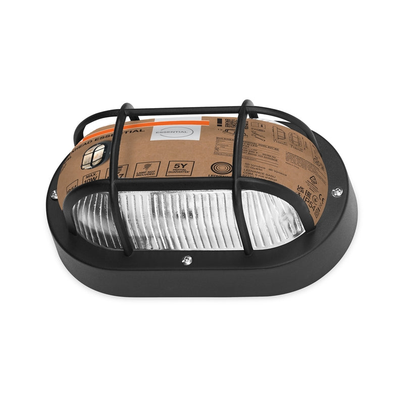 Аплик 1xE27 Max.10W LED IP54 IK03, черен - OSRAM BULKHEAD ESSENTIAL LED845589