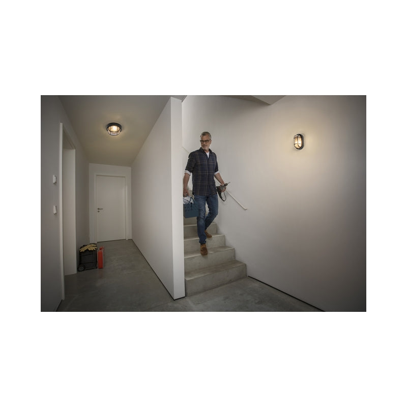 Аплик 1xE27 Max.10W LED IP54 IK03, черен - OSRAM BULKHEAD ESSENTIAL LED845589