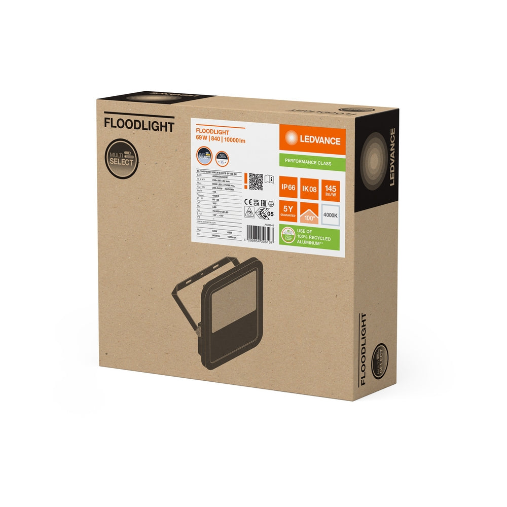LED прожектор FL 100 69/53W 10000/8000lm PS 4000K Ra>80 IP65 симетричен черен - LEDVANCE FLOODLIGHT GEN 4 LED306167