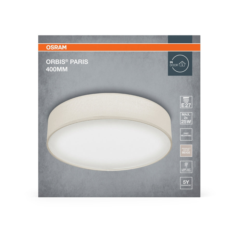Плафон ORBIS PARIS 400mm 2XE27 бежов - LEDVANCE ORBIS MILAN LED449444