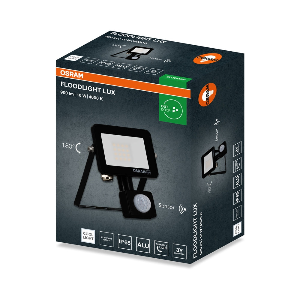 LED прожектор със сензор FL LUX SENSOR 10W 840 IP65 черен - LEDVANCE FL LUX LED489440