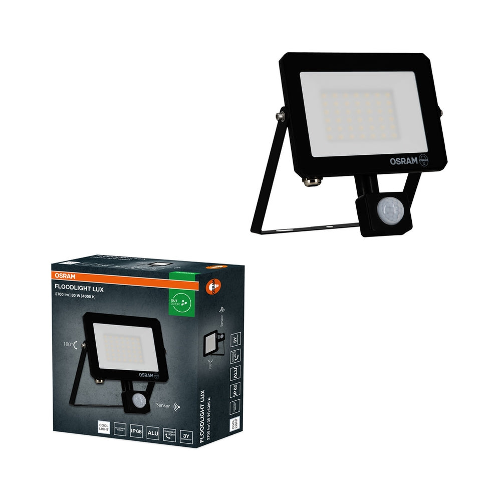 LED прожектор със сензор FL LUX SENSOR 30W 4000K Ra>80 IP65 черен - LEDVANCE FL LUX LED489709