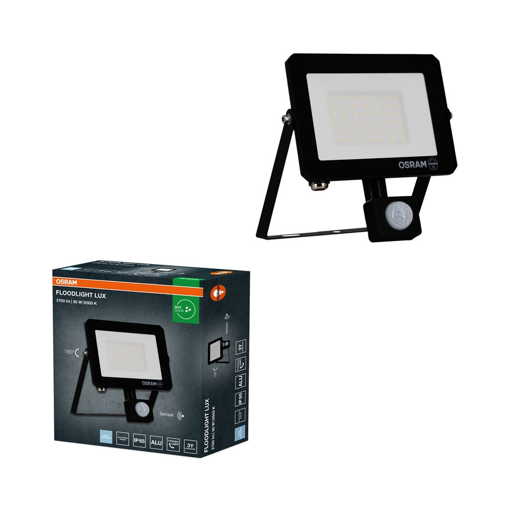 LED прожектор със сензор FL LUX SENSOR 30W 6500K Ra>80 IP65 черен - LEDVANCE FL LUX LED489723