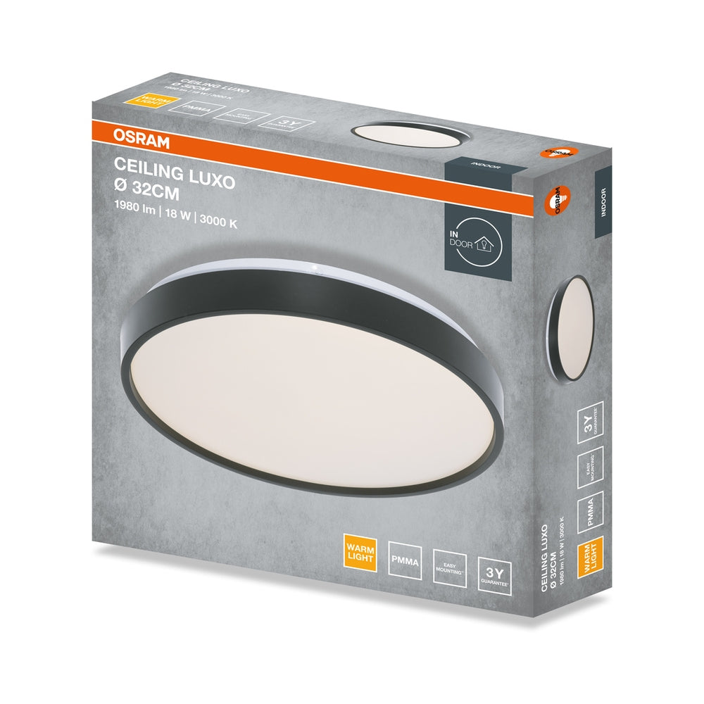 LED плафон CEILING LUXO 18W 990lm 3000K IP20 черен ринг - LEDVANCE CEILING LUXO LED650765