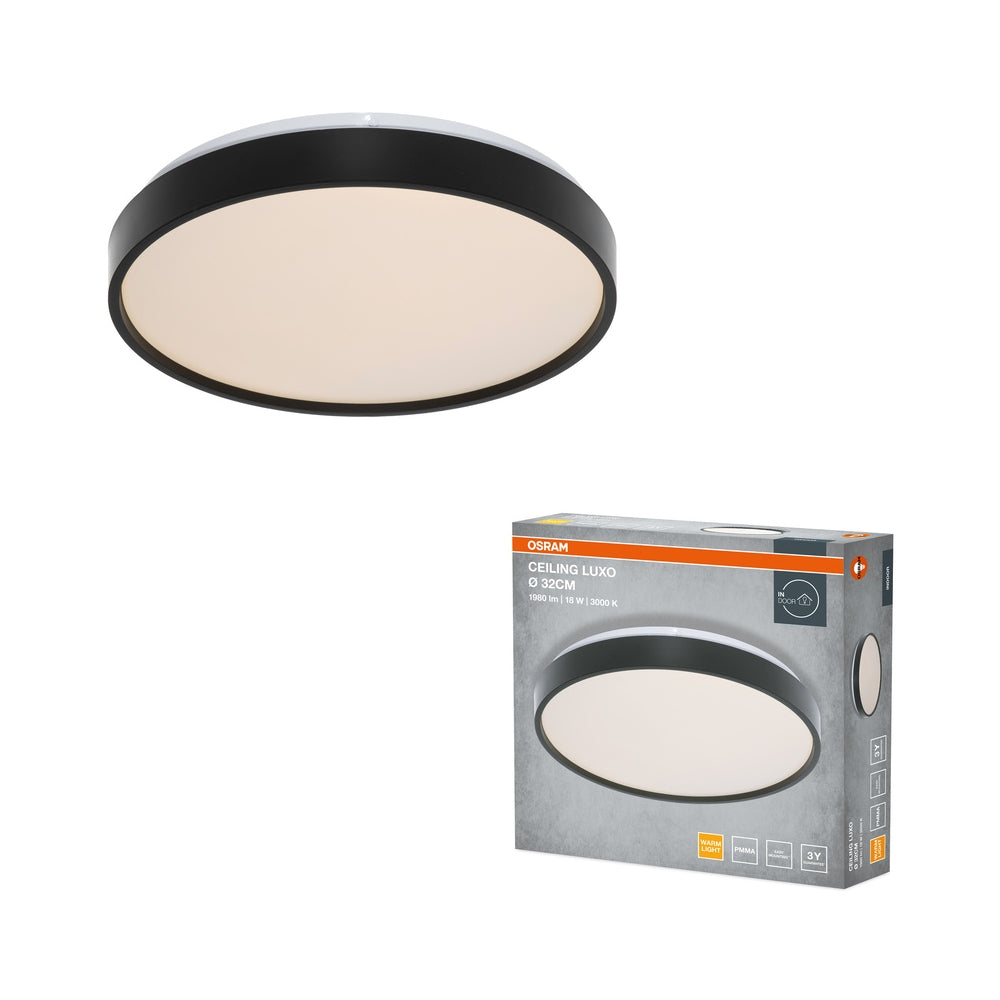 LED плафон CEILING LUXO 18W 990lm 3000K IP20 черен ринг - LEDVANCE CEILING LUXO LED650765