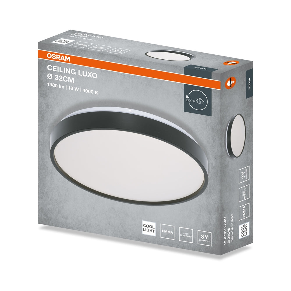 LED плафон CEILING LUXO 18W 990lm 4000K IP20 черен ринг - LEDVANCE CEILING LUXO LED650789