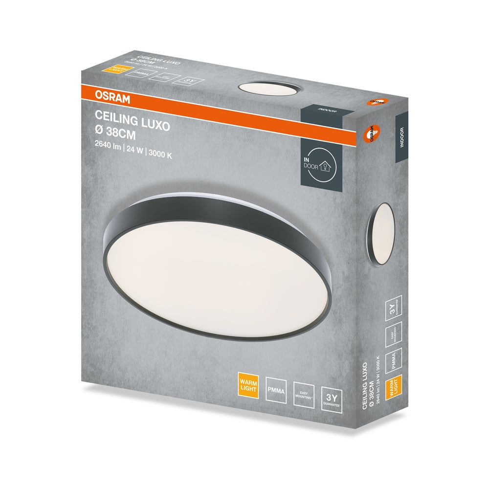 LED плафон CEILING LUXO 24W 1320lm 3000K IP20 черен ринг - LEDVANCE CEILING LUXO LED651243