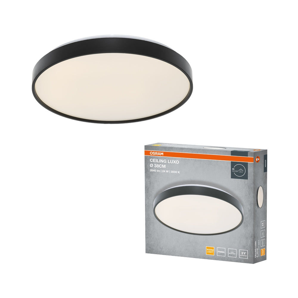 LED плафон CEILING LUXO 24W 1320lm 3000K IP20 черен ринг - LEDVANCE CEILING LUXO LED651243