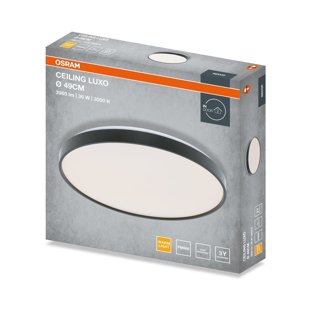 LED плафон CEILING LUXO 36W 1980lm 3000K IP20 черен ринг - LEDVANCE CEILING LUXO LED651373