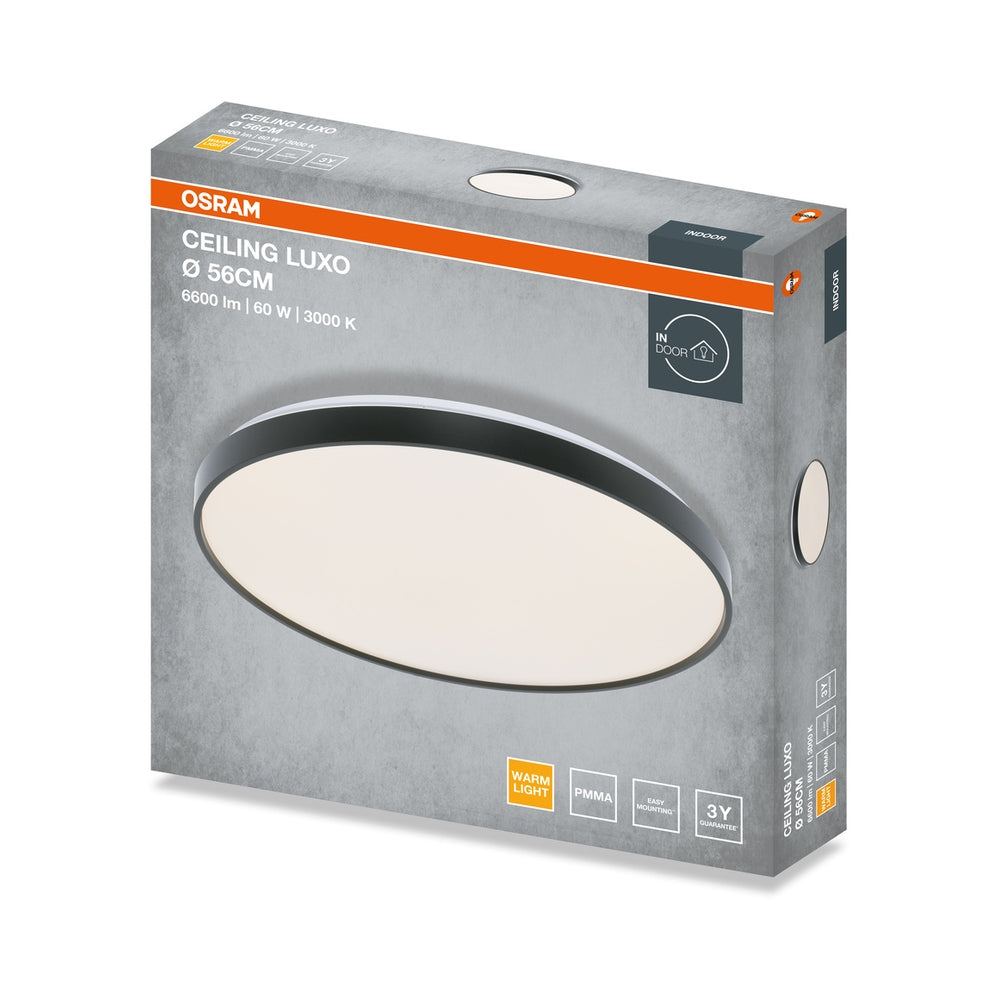 LED плафон CEILING LUXO 60W 3300lm 3000K IP20 черен ринг - LEDVANCE CEILING LUXO LED651557