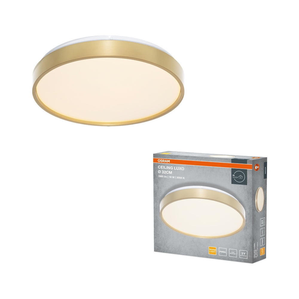 LED плафон CEILING LUXO 18W 990lm 3000K IP20 златист ринг - LEDVANCE CEILING LUXO LED652684