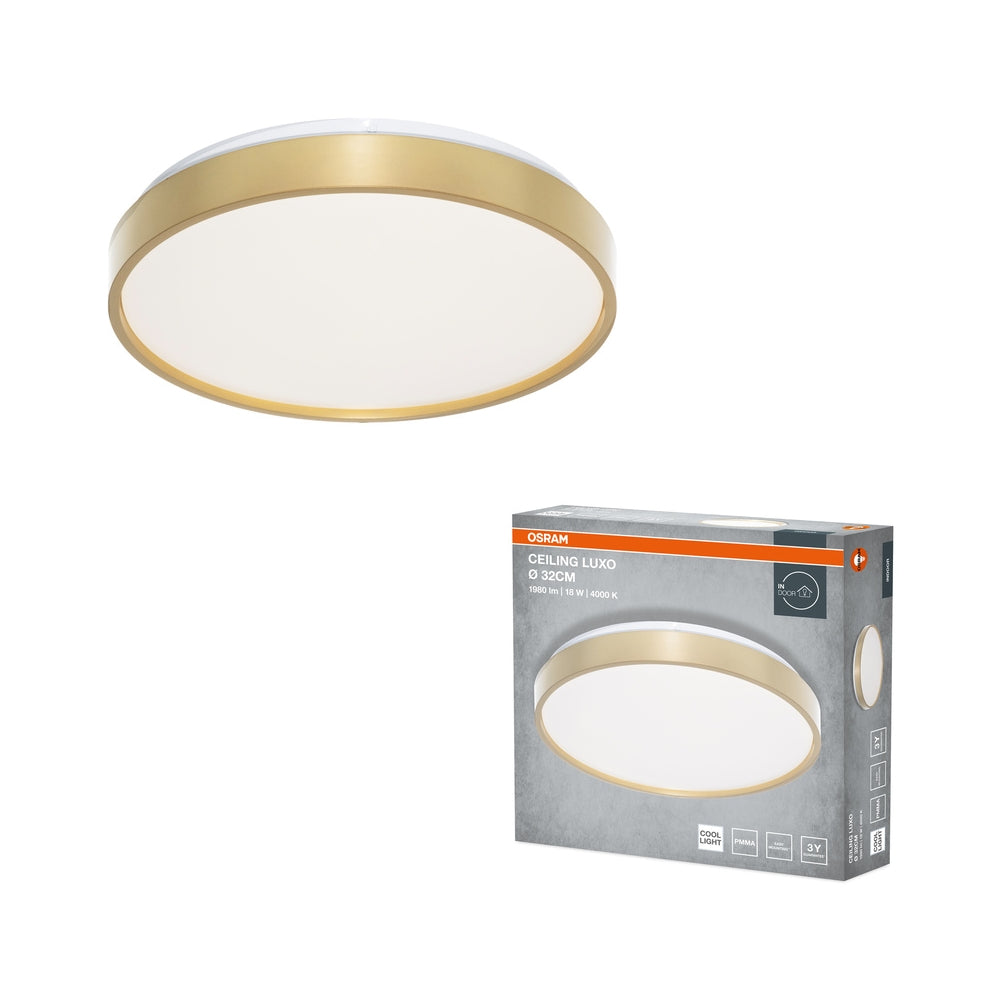 LED плафон CEILING LUXO 18W 990lm 4000K IP20 златист ринг - LEDVANCE CEILING LUXO LED653087